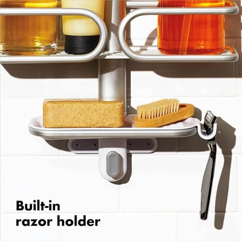 OXO Good Grips Aluminum 3-Tier Shower Caddy - Rustproof Bathroom Organizer