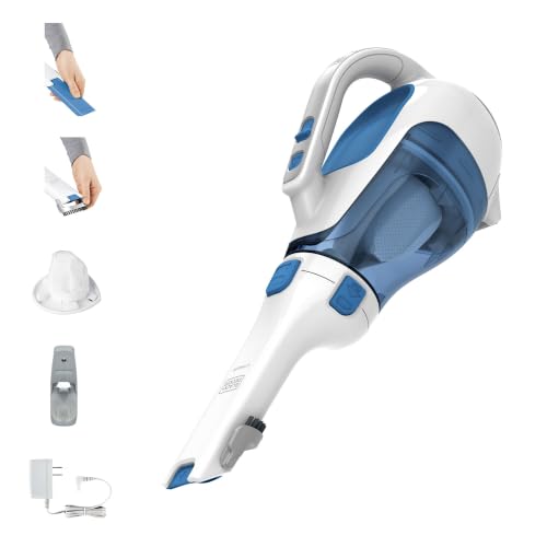 BLACK+DECKER Cordless Handheld Vacuum Cleaner 12V with Crevice & Rotating Nozzle