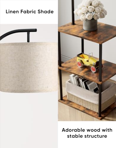 Rustic Brown Floor Lamp with Table 2-Pack - Nightstands & Side Tables