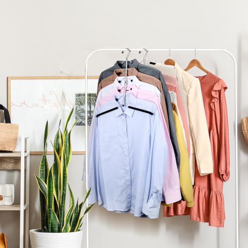 Space Saving 6-Tier Clothing Hangers with Non-Slip Foam Padding - Black, 3 Pack
