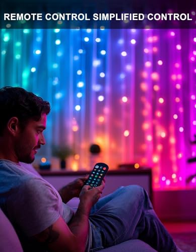 Smart DIY Color Changing Curtain Lights 400LED 6.6ft x 6.6ft Halloween Xmas Indoor Outdoor