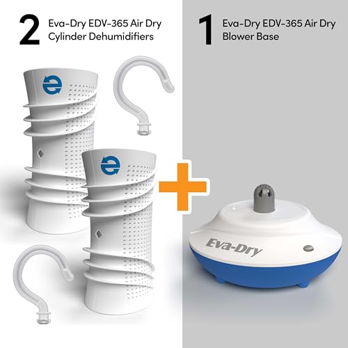 Rechargeable Dehumidifier System with Dual Cylinders for Up to 400 Cu Ft
