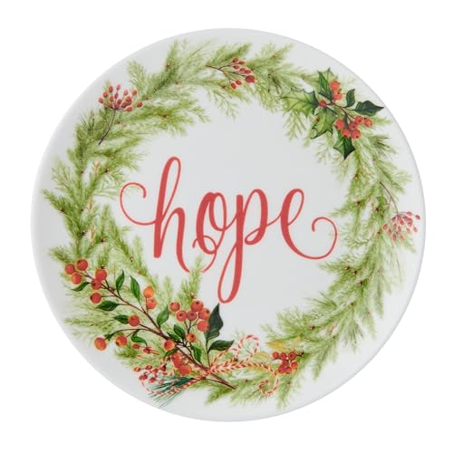 Mikasa Holiday Festive Garland Appetizer Plates Set of 6, 7-inch Bone China Christmas Partyware