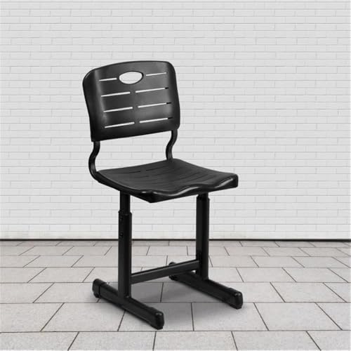 Flash Furniture Adjustable Black Student Chair with Pedestal Frame, Set of 1, 16.5-18.5" Seat Height