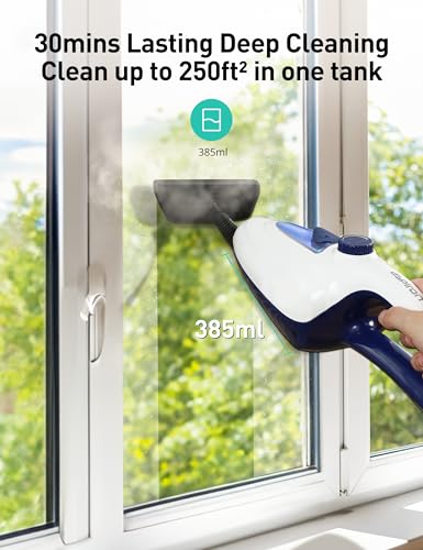 Aspiron 12-in-1 Aquamarine Steam Mop 1500W Detachable Handheld Floor Cleaner