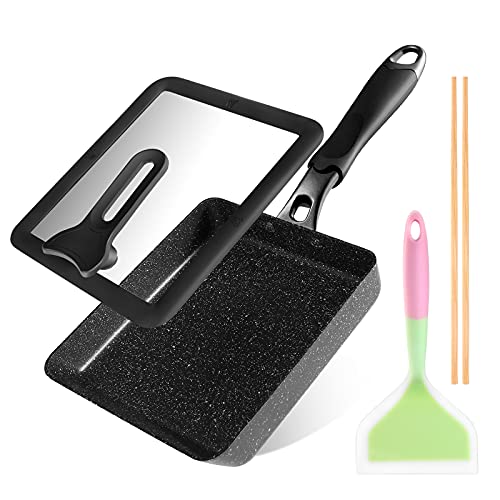 HAPPI STUDIO Tamagoyaki Pan - Japanese Egg with Lid, Square 7x6 Inch