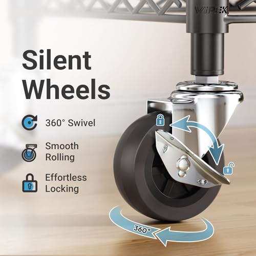 Heavy Duty Portable Clothes Rack with Lockable Wheels - Black, R3 Standard
