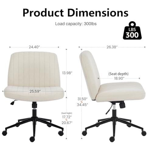 Ivory DUMOS Cross Legged Vanity & Office Chair - Home & Office Use