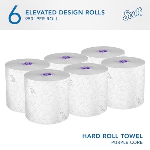 Scott Professional Hard Roll Paper Towels - 6 Rolls x 950' Elevated Design, Unperforated
