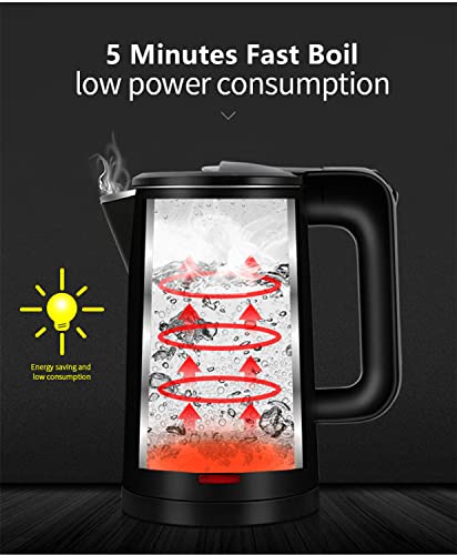 8-Cup Electric Kettle 0.8L Stainless Steel Fast Boil Portable Water Heater