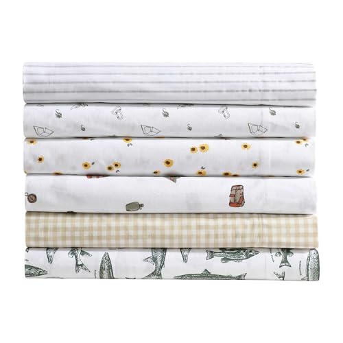 Eddie Bauer Twin Size Bed Sheet Set with Fitted Sheet & Pillowcase - Green