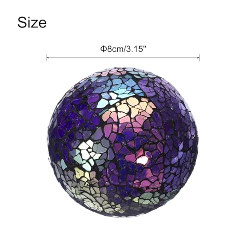 uxcell 3Pcs Decorative Glass Balls 3.15 in Orbs Centerpiece Balls,