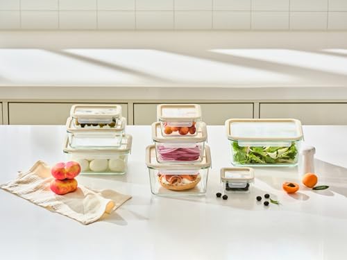 Glass Food Storage Container Set - 8 Sizes, Airtight & Leakproof, Microwave & Oven Safe