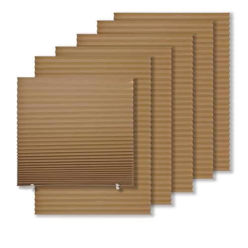 MYshade 6 Pack Brown Temporary Window Shades 36"W x 72"H - No Tools Easy Install
