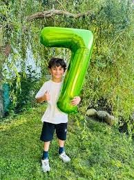 Number 7 Balloon by Light Green - 40 Inch Birthday Decoration for Girls & Women