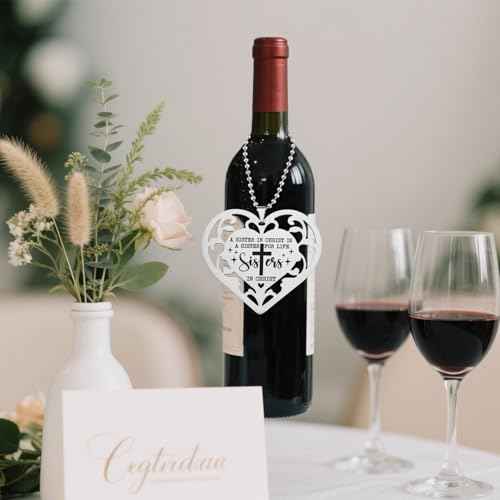 Sisters in Christ Ornament, A Sister in Christ is a Sister for Life, Christian Stainless Steel Heart Hanging Gift for Women, Friend, Prayer Partner Religious Keepsake YXX2