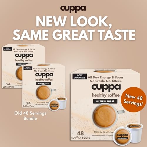 Medium Roast Mushroom Coffee Pods with Adaptogens & Superfoods - 48 Count