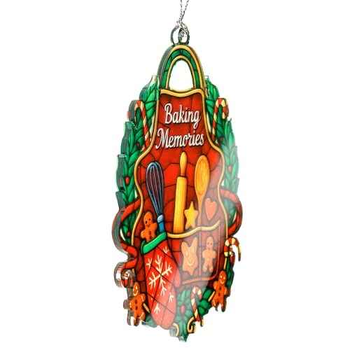 Baking Ornament ? Christmas Kitchen Decor ? Holiday Baking Gift - Baker Card Xmas Gift ? Suncatcher Effect Stained Glass Window ? Car Hanging