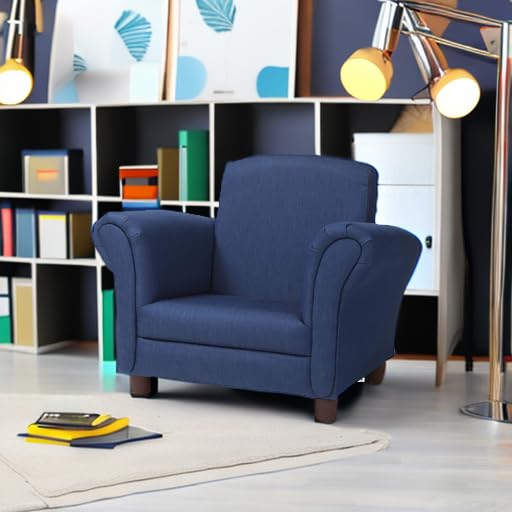Melissa & Doug Denim Fabric Child’s Armchair (Kid’s Furniture, 23”L x