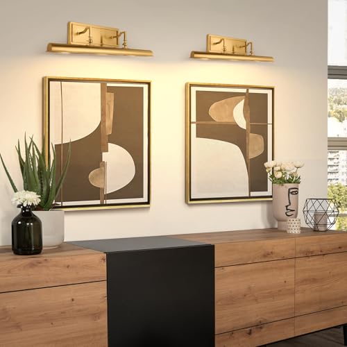 BELS Bronze 24 Inch Hardwired Picture Light for Wall Art with 270° Rotatable Arms, E12 Base, 3-Light Artwork Illumination (Excludes Bulbs)