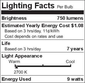 Sylvania ECO LED Light Bulb - 60W Equivalent, 9W Efficient, Soft White, Frosted | 8 Pack, 750 Lumens, 2700K