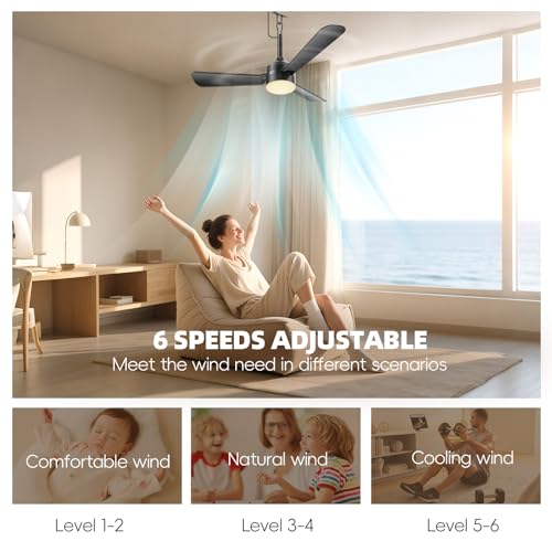 PBLALA Ceiling Fans with Lights,36.5" Plug in Fan Light,Gazebo
