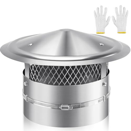12-Inch Chimney Cap with Screen & Rain Cover, Adjustable Stainless Steel