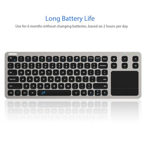 Arteck Wireless Touch Keyboard with Touchpad for Smart TV & PC - 2.4G