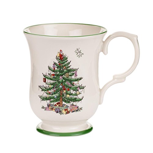 Spode Christmas Tree 12oz Footed Mug with Santa & Holiday Decor