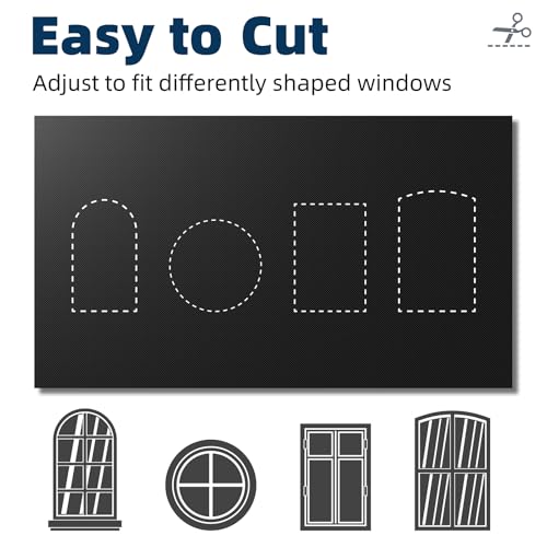 Portable Blackout Curtains 40x60 Inches with Strong Hook & Loop Tape - Black, Pack of 2