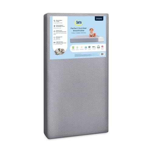 Breathable Two-Stage Crib & Toddler Mattress with Waterproof Cover - Recycled Materials