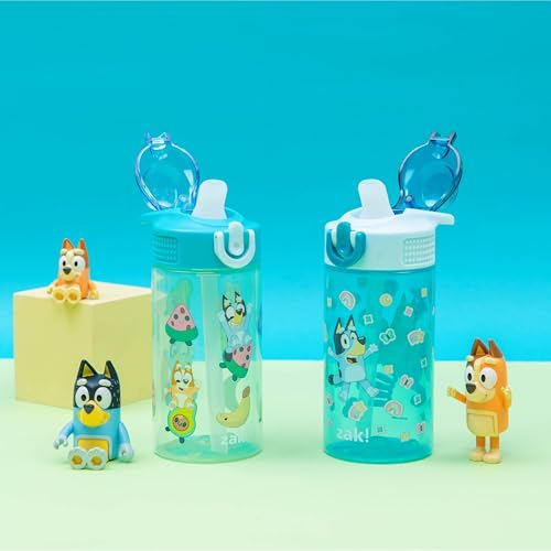 Bluey & Bingo Kids Water Bottles 16oz Leak-Proof Straw 2-Pack - BPA-Free