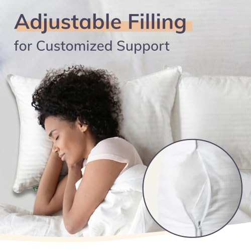 Queen Size Bed Pillows Set of 2 - Ultra-Soft Cooling Down Alternative Support