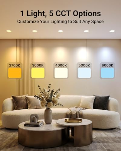 Sunco 6 Inch 20 Pack Retrofit LED Recessed Can Lights Dimmable, Selectable CCT 2700K-6000K, 1200LM, UL