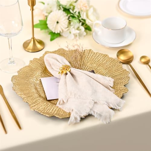24 Pcs Gold Reef Charger Plates 13-inch Decorative Tableware Set