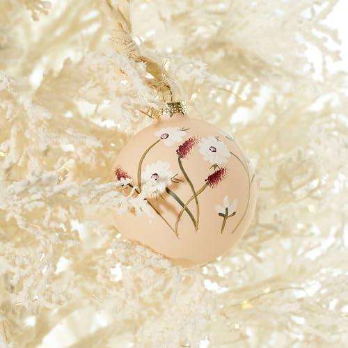 DN Deconation Pink & Green 4-Pack Christmas Glass Ball Ornaments 3.14"