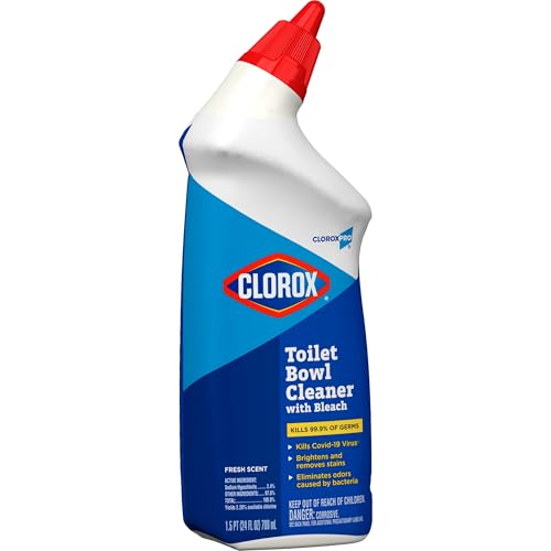 Toilet Bowl Cleaner with Bleach - Fresh Scent, 24 fl oz, 12 Pack - Disinfects & Eliminates Odors - Variation of THIS listing