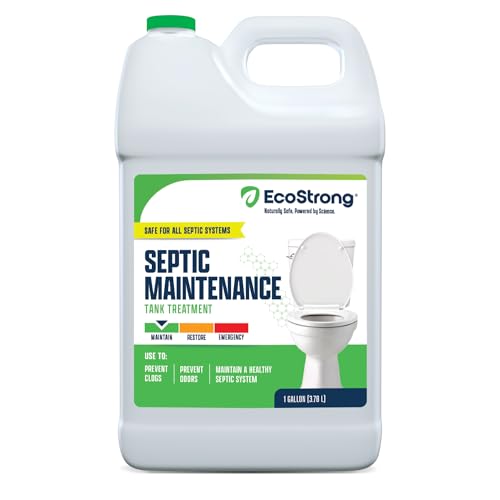 Eco Strong Septic Tank Treatment 1 Gallon Liquid Bacteria & Enzymes | Odor & Backup Prevention