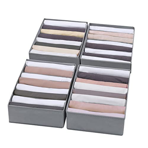 Grey 8-Grid T-Shirt Drawer Organizer for Clothes and Accessories
