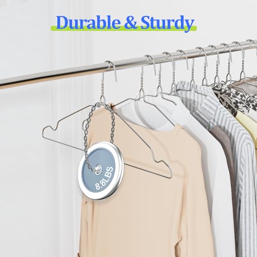 Space Saving Metal Wire Clothes Hangers - Silver, 100 Pack, 17 Inch