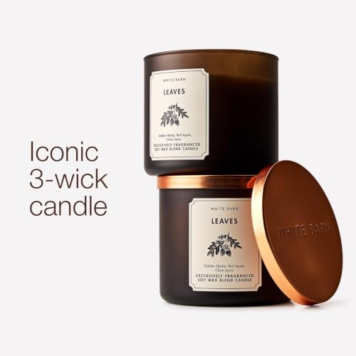 3-Wick Scented Candle with Autumn Leaves Fragrance - Up to 45 Hours