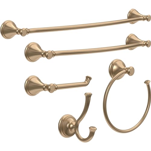 Delta Single Post Toilet Paper Holder Wall Mount Champagne Bronze 8.43x2.49 Inches