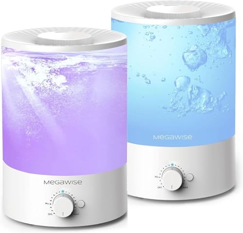 MEGAWISE 2 pack 3.5L Ultrasonic Cool Mist Humidifier – Top-Fill,