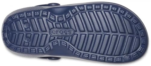 Unisex Classic Lined Crocs Clogs - Navy & Charcoal, 9 Women / 7 Men