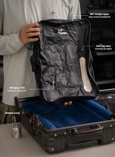 POIXM Medium Travel Vacuum Bags with Pump 3 Pack – Space Saver Carry-On Storage