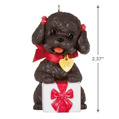 Hallmark Keepsake Christmas Ornament 2024, Puppy Love Poodle 2024, Gifts for Animal Lovers