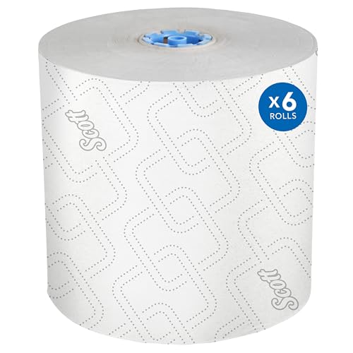 White Scott Pro Hard Roll Paper Towels Bulk 6 Rolls x 700' with Absorbency Pockets
