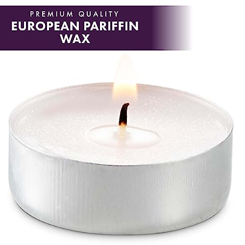 1000 Pack Unscented Tea Light Candles - Long-Lasting, Smokeless, Dripless, White for Weddings, Home, Events