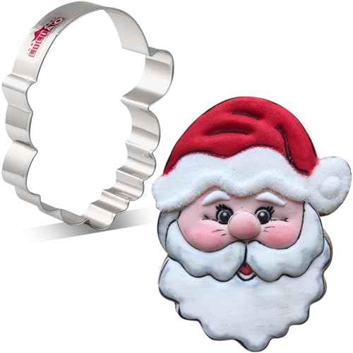 LILIAO Christmas Santa Face Cookie Cutter - 3.4 x 4.3 inches - Stainless Steel