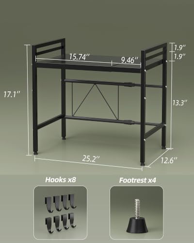 NETEL 2-Tier Expandable Microwave Stand Black Countertop Oven Rack